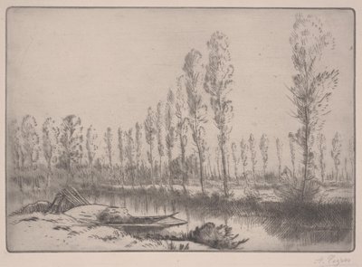 Les Tourbieres: Near Amiens (etsning) av Alphonse Legros