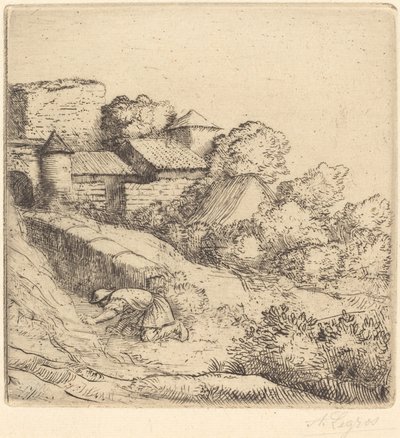 Little Burner of Grass Den lilla brännaren av gräs. av Alphonse Legros