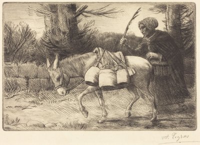 Mjölkflicka från Boulogne, 3:e planschen (Laitière à Boulogne) av Alphonse Legros