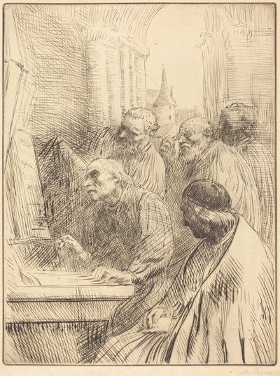 Monks at Church (Munkarna i kyrkan) av Alphonse Legros