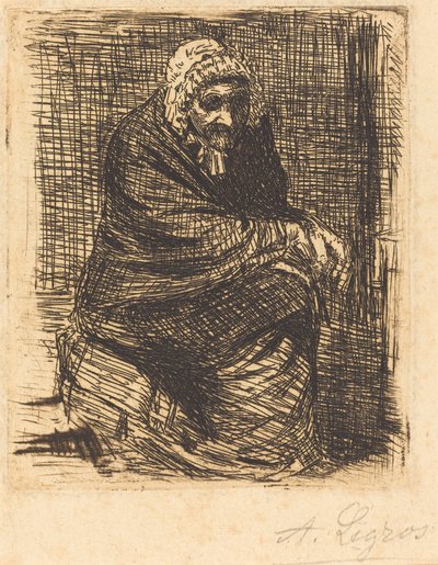 Gammal kvinna sittande Den gamla kvinnan sittande. av Alphonse Legros