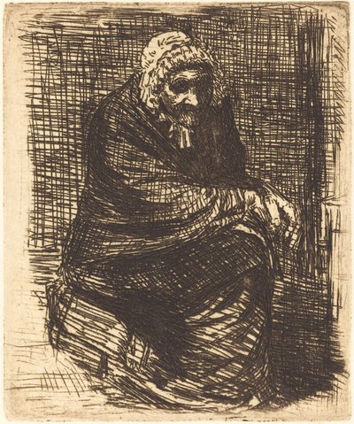 Gammal kvinna sittande Den gamla kvinnan sittande. av Alphonse Legros