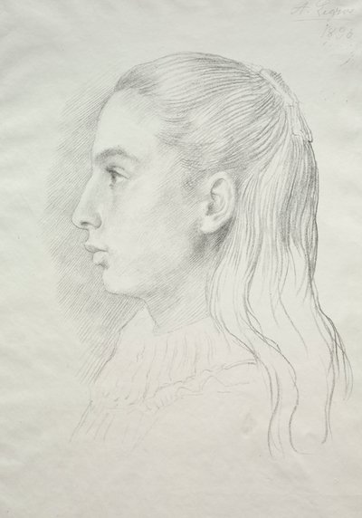 Porträtt av fröken Nora E. Legros, 1896. av Alphonse Legros