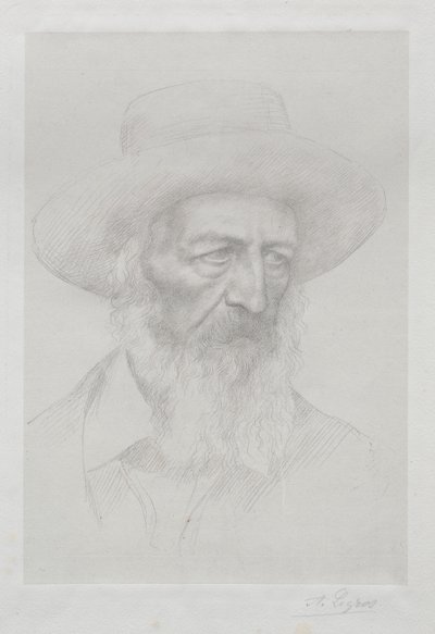 Porträtt av Alfred Lord Tennyson av Alphonse Legros