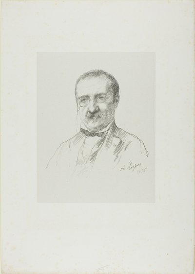 Porträtt av Champfleury av Alphonse Legros