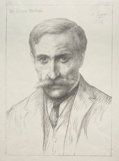 Portrait of Dr. Louis Vintras. av Alphonse Legros