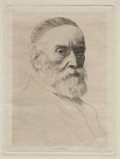 Porträtt av George Frederic Watts av Alphonse Legros