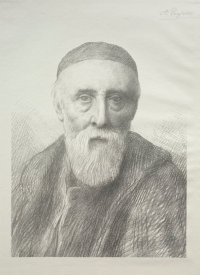 Porträtt av George Frederic Watts 2nd Plate. av Alphonse Legros
