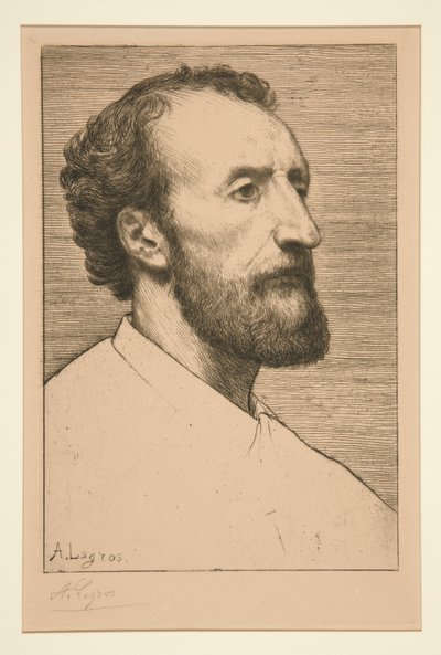 Porträtt av Jules Dalou av Alphonse Legros