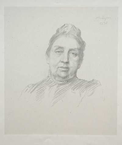 Porträtt av Madame Kemp, framifrån (tredje plattan) av Alphonse Legros