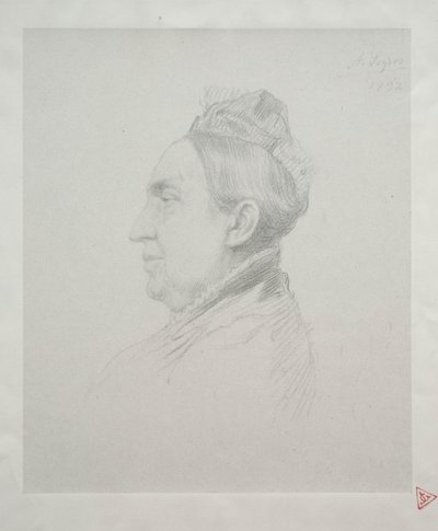 Porträtt av Madame Kemp i Profile 2nd Plate. av Alphonse Legros