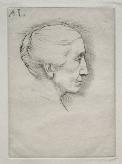 Porträtt av Mme. Emily Hughes 1:a plattan. av Alphonse Legros