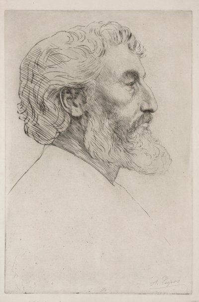 Porträtt av Sir Frederick Leighton (första plattan) av Alphonse Legros