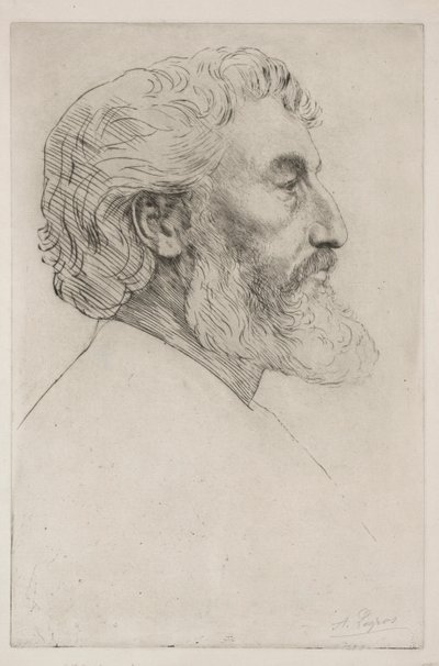 Porträtt av Sir Frederick Leighton First Plate. av Alphonse Legros