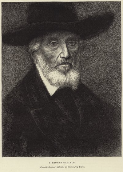Porträtt av Thomas Carlyle av Alphonse Legros
