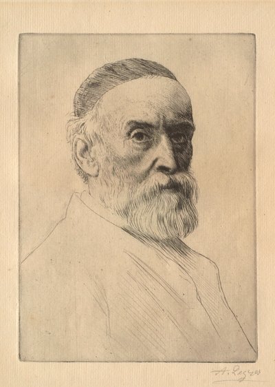 Porträtt av målaren G. F. Watts (1817–1904) av Alphonse Legros