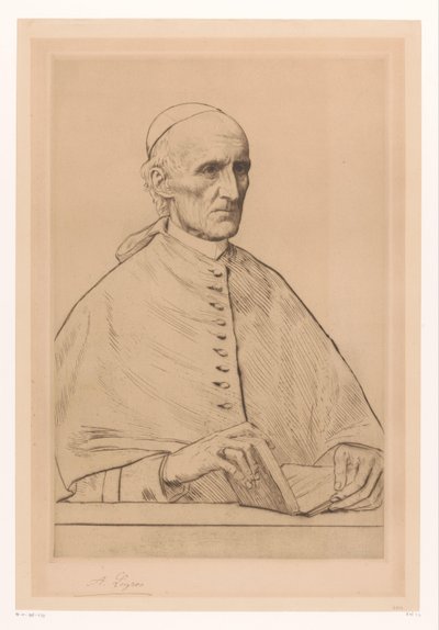 Porträtt av kardinal Henry Eduard Manning, ärkebiskop av Westminster av Alphonse Legros