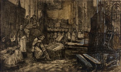 Procession i en spansk kyrka av Alphonse Legros