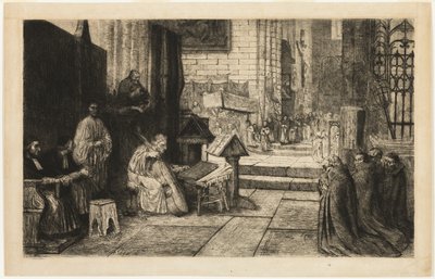 Procession i en spansk kyrka av Alphonse Legros