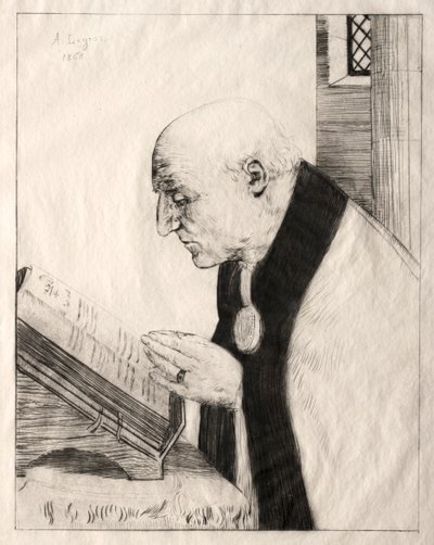 Läser kontoret, 1868. av Alphonse Legros