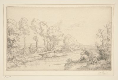 Vila vid flodstranden av Alphonse Legros