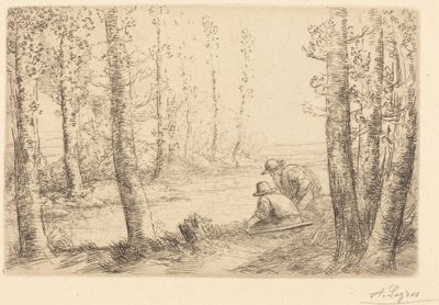 Vila vid flodstranden (Repos au bord de la rivière) av Alphonse Legros