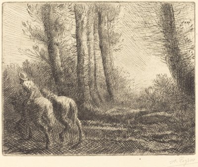 Tillbaka från Plöjningen Le retour de labourage. av Alphonse Legros