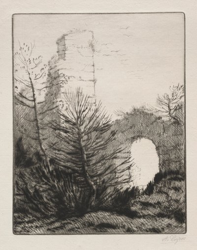 Ruinerna av ett kloster. av Alphonse Legros
