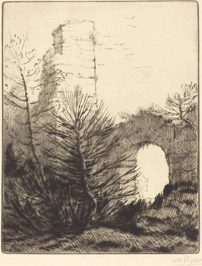Ruinerna av ett kloster Les ruines du monastere. av Alphonse Legros