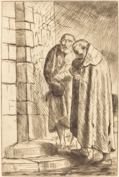 Sankt Peter och Sankt Paulus i M. Richards dörr (St. Pierre et St. Paul a la porte de M. Richard av Alphonse Legros