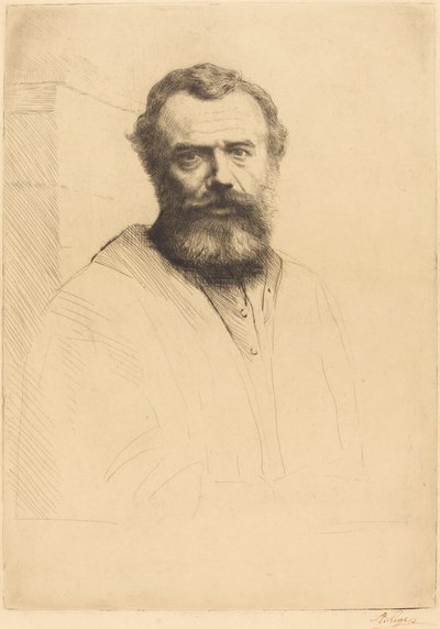 Självporträtt, 3:e plattan. av Alphonse Legros