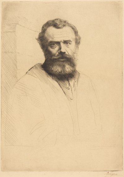 Självporträtt, 3:e plåten av Alphonse Legros