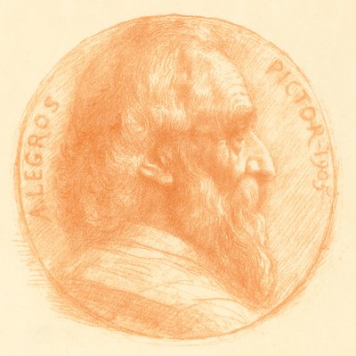 Självporträtt, Medaljong, nr 2, 11:e plattan av Alphonse Legros