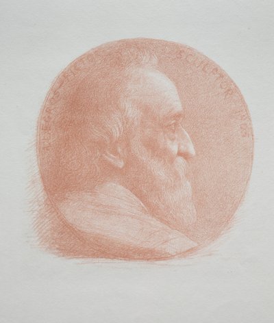 Självporträtt, medaljong nr 2 (11:e tavlan) av Alphonse Legros