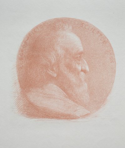 Självporträtt, Medaljong nr 2 11:e tallriken. av Alphonse Legros