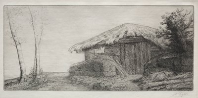 Fårstall på kullen av Alphonse Legros