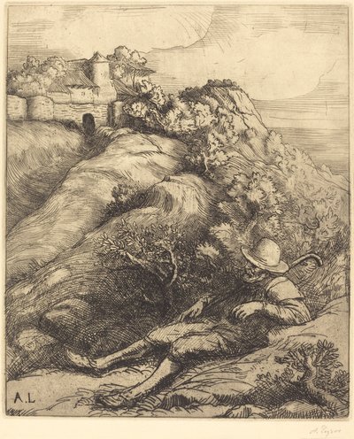 Sleeping Shepherd (Le repos du berger) av Alphonse Legros