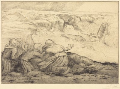Liten båt i fara (Barque en péril) av Alphonse Legros