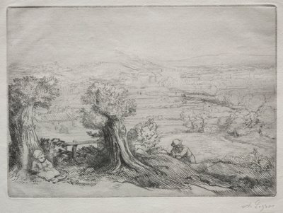 Minne av en dal i Bourgogne. av Alphonse Legros