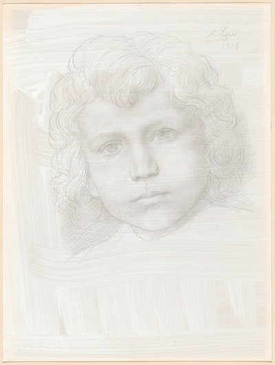 Studie av Amor (huvud på en flicka) av Alphonse Legros