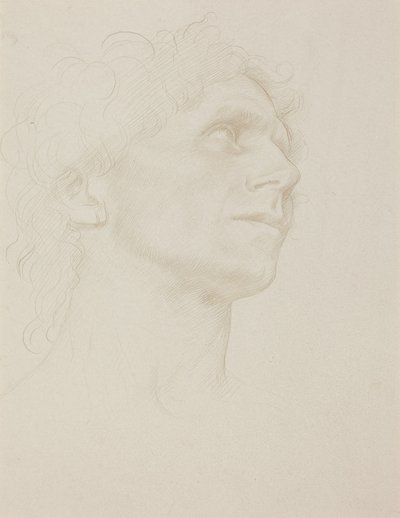 Studie av ett kvinnligt huvud, vänt åt höger av Alphonse Legros