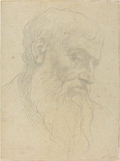Studie av ett huvud. av Alphonse Legros