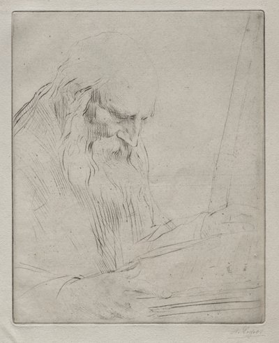 Studie av en man som läser. av Alphonse Legros