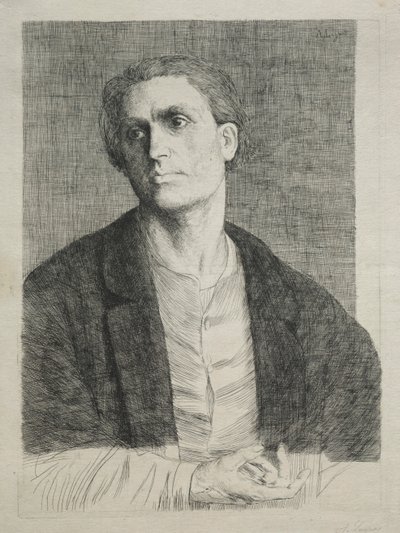 Studie av en mans huvud av Alphonse Legros