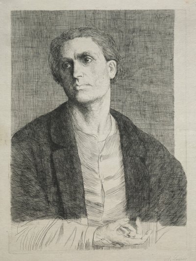 Studie av ett manshuvud. av Alphonse Legros