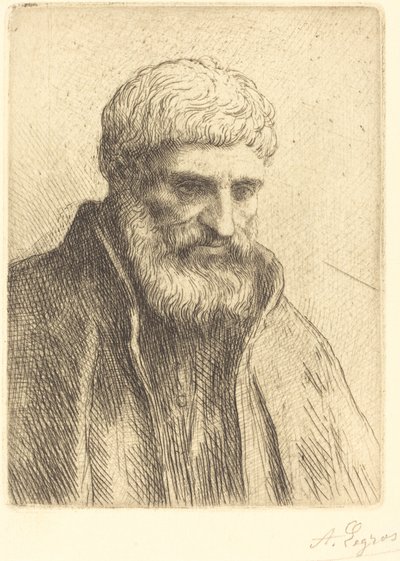 Studie av en gammal man Etude de vieillard. av Alphonse Legros