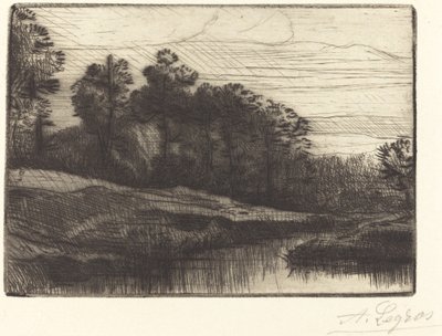 Solnedgång (kväll (solnedgång)) av Alphonse Legros
