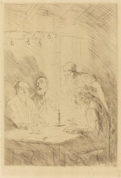 De fattigas måltid Nattvarden på misere. av Alphonse Legros