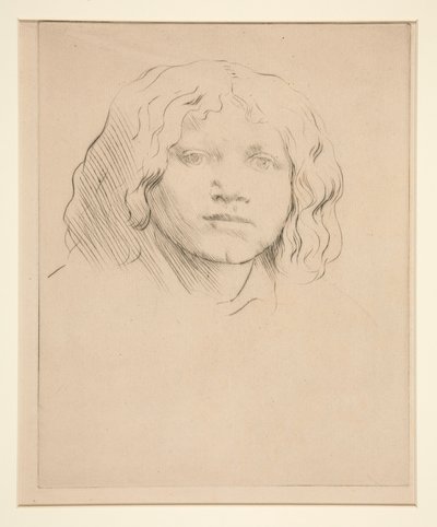 Huvud av ett italienskt barn av Alphonse Legros