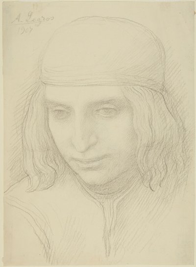 Huvud av en ung flicka av Alphonse Legros